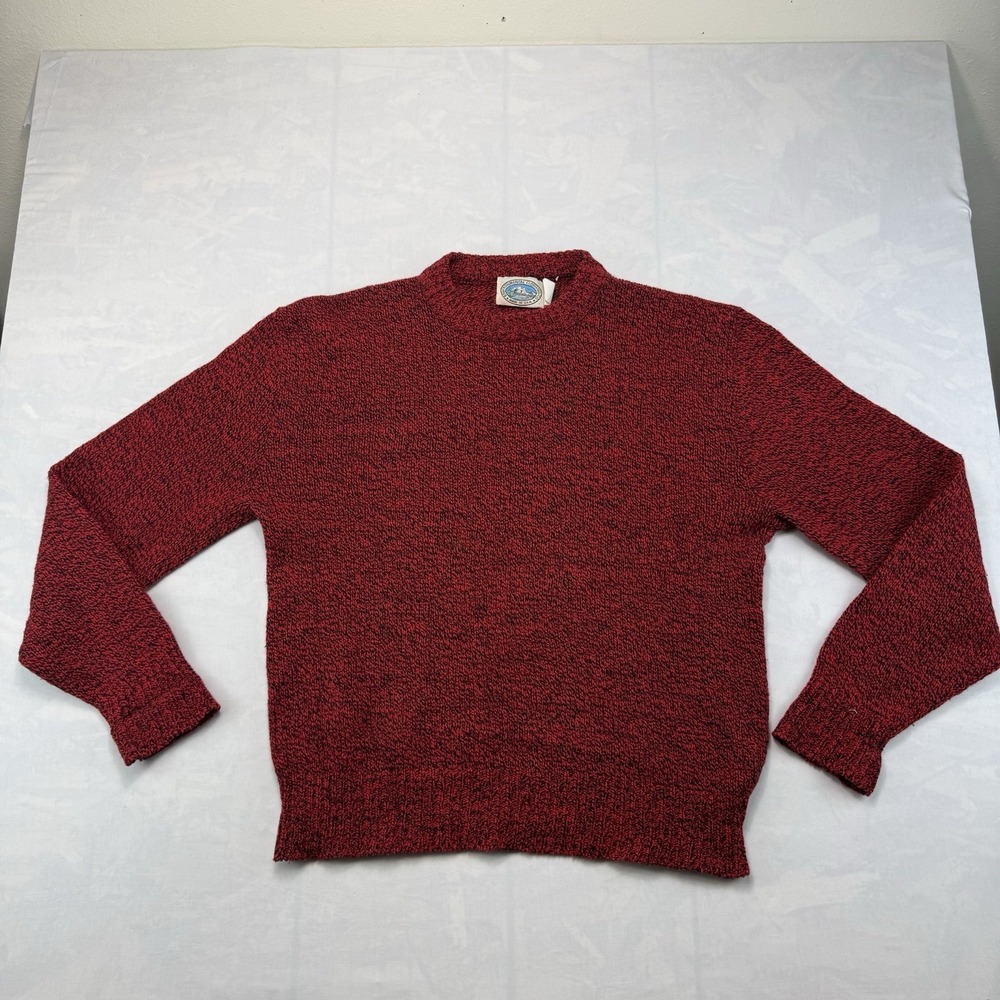 Environmental Clothing Co Wool Sweater XL USA Made Red Knit Vintage